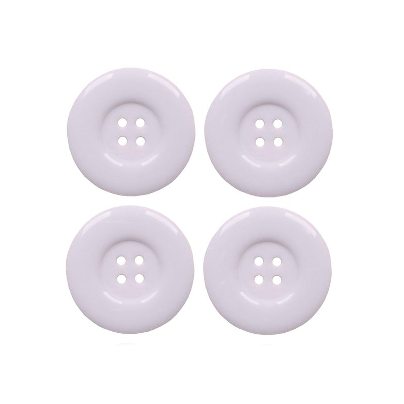 YAKA 50pcs 4 Holes Round Sewing Resin Buttons1.5inch/38mm in Bulk for Environmental Sewing Fasteners Scrapbooking DIY Sewing Tailor Crafts Coats Clothe White - Image 1